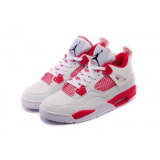 Air Jordan 4 Alternate 89 Blanco/Negro-Gimnasio Rojo Para Hombre