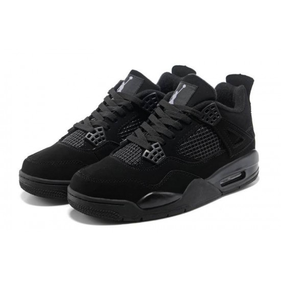 Air Jordan 4 retrô gato preto preto/preto grafite grafite para homens