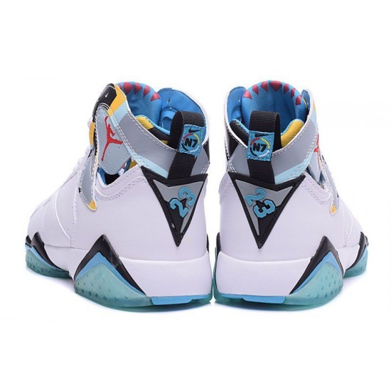 Air Jordan 7 N7 Hombre Blanco/Dark Turquoise-Negro-Ice Cube Azul